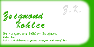 zsigmond kohler business card