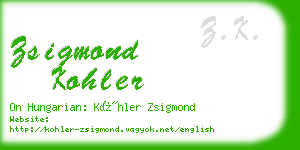 zsigmond kohler business card